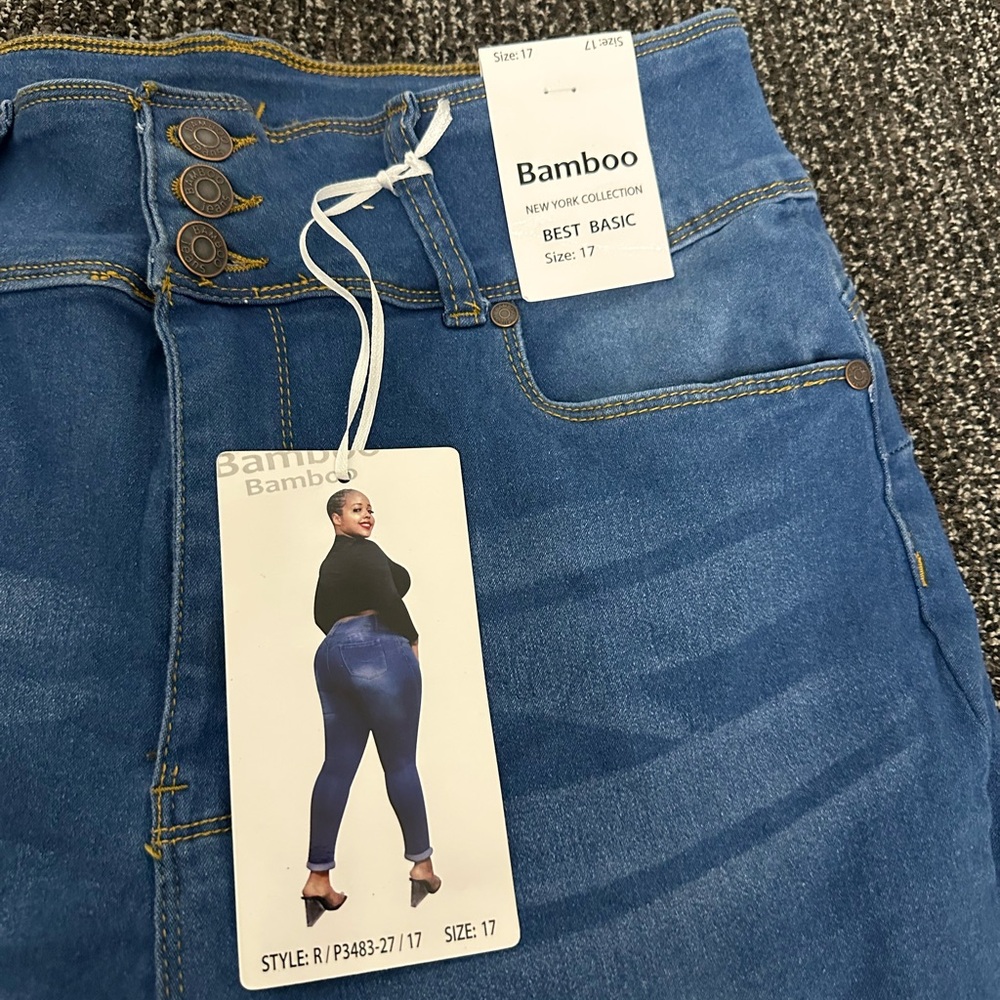NWT Bamboo New York Collection Best Basic Size 17 High Waist Stretch jeans - Picture 4 of 14